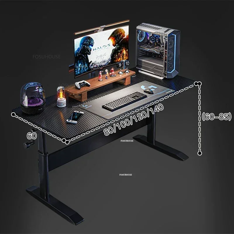# 높이 조절 가능한 탄소 섬유 게이밍 컴퓨터 책상,  - Esports Gaming School 리뷰 및 가격
