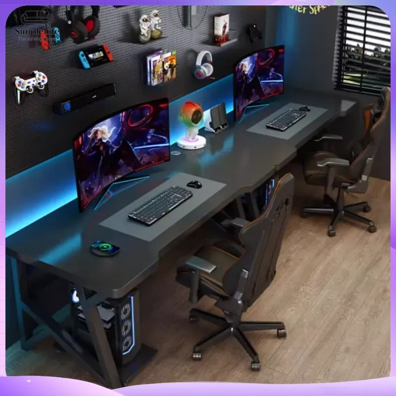 현대식 이중 컴퓨터 책상 (홈 오피스, 침실, e스포츠 - Esports Gaming School 리뷰 및 가격
